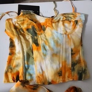 Pretty little thing Orange tie dye shirt and skirt set